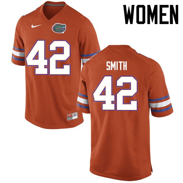 Florida Gators Women #42 Jordan Smith College Football Jerseys Orange